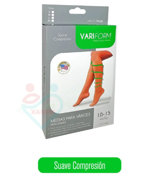 medias compresivas Media De Varices Suave Compresion 10 - 15 Mmhg Talla S Hasta Rodilla