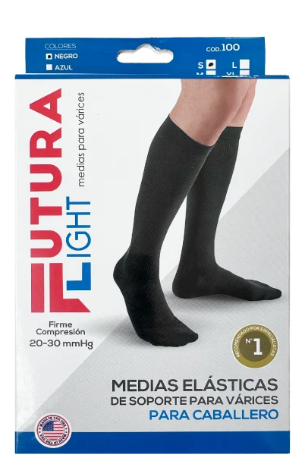 medias para hombres Medias Para Varices 20-30 Mm/Hg Hasta La Rodilla Talla M Firme Comprension Para Caballero
