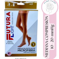medias xdd Medias Para Varices De Microfibra Hasta El Muslo - Mediana Compresion  10-20 Mmhg   Talla S