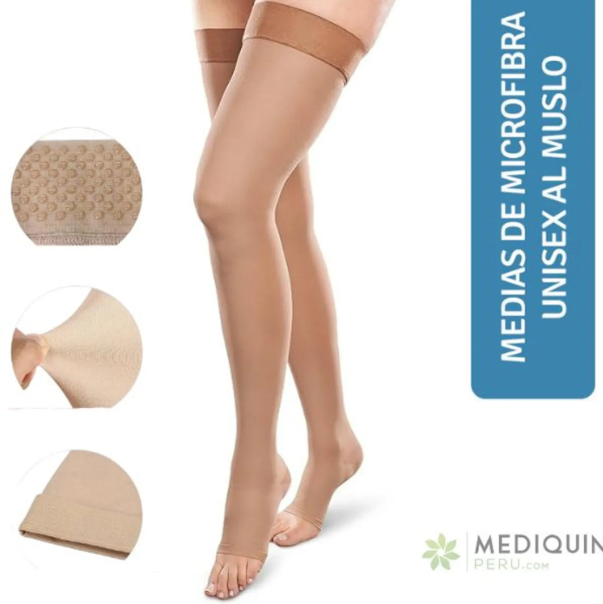 xddd Medias Para Varices De Microfibra Hasta El Muslo - Mediana Compresion  10-20 Mmhg   Talla S